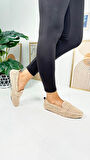 Günlük Kadın Loafer Peluş Astarlı  Oval Burunlu Alçak Desenli Tabanlı Ayakkabı 375