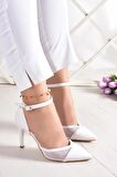 Liana Beyaz Vegan Fileli Stiletto