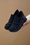 Barbara Siyah Streç Siyah Taşlı Sneaker