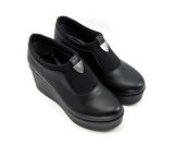 Sofia Exclusive Siyah Streç Tokalı Dolgu Topuklu Günlük Ayakkabı