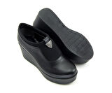 Sofia Exclusive Siyah Streç Tokalı Dolgu Topuklu Günlük Ayakkabı