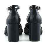 Diana Siyah Fileli Kalın Topuklu Ayakkabı