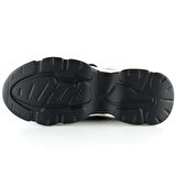 Siyah Örgü Dokuma Taş Detaylı Bağcıklı Slip-on Sneaker