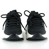 Siyah Örgü Dokuma Taş Detaylı Bağcıklı Slip-on Sneaker