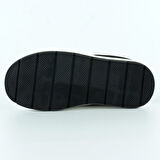 Siyah Yüksek Taban Spor Fileli Harf Detaylı İncili Bağcıklı Platform Sneaker