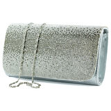 Erkan Saçmacı Lame Degrade Kristal Taşlı Zincir Askılı Manyetik Kapaklı Abiye El Çantası