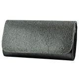 Erkan Saçmacı Antrasit Kristal Taşlı Zincir Askılı Manyetik Kapaklı Abiye El Çantası