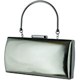 Erkan Saçmacı  Platin Ayna Metal Saplı Zincirli Abiye El Çantası