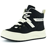 Erkan saçmacı  Siyah Vegan Bağcıklı Kürk Astarlı Yuvarlak Burun Günlük Bot