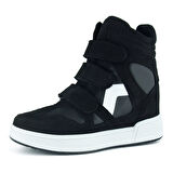 Erkan saçmacı Talvi Siyah Beyaz Süet Yuvarlak Burun Cırt Cırtlı Gizli Dolgu Topuklu Günlük Bot