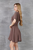 Kadın Volanlı Kısa Kollu Yazlık Mini Giy Çık Elbise 3752308