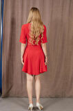 Kadın Volanlı Kısa Kollu Yazlık Mini Giy Çık Elbise 3752308