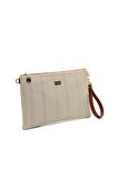 Kadın El Çantası 1034-37544 SİLVER POLO CLUTCH M132 BEJ-MAT TABA