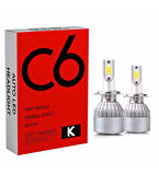 C6 LED XENON 2 Adet 9005 Led Xenon 38W 7800LM 6500K Far Ampülü Led Işık seri K-K-K