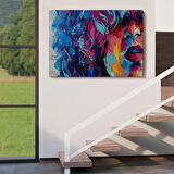 Güzel Kızın Soyut Resmi Yağlıboya Görünüm Dekoratif Kanvas Duvar Tablosu-3755