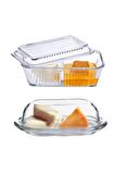 Paşabahçe kapaklı kahvaltılık - tereyağlık peynirlik 2 li set