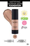 Note Mattifying Extreme Wear Mat Bitişli SPF 15 Kapatıcı Fondöten 111