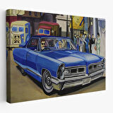 Fırça Darbeleri ile Soyut Yağlıboya Görünüm Dekoratif Kanvas Duvar Tablosu-3761