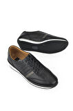 Ziya, Erkek Hakiki Deri Sneaker 1311002 060 Siyah