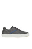 Ziya, Erkek Hakiki Deri Sneaker 1411026Z375 Koyu Gri
