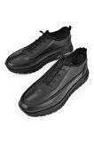 Ziya, Erkek Hakiki Deri Sneaker 1431024Z5404 Siyah