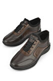 Ziya, Erkek Hakiki Deri Sneaker 143423Z69 Kahve