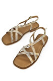 Ziya, Kadın Hakiki Deri Sandalet 1511047Z16213 Bej-Yılan