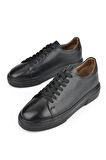 Ziya, Erkek Hakiki Deri Sneaker 151423Z511 Siyah
