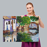 Yağlıboya Kanal Manzarası Dekoratif Kanvas Duvar Tablosu-3765