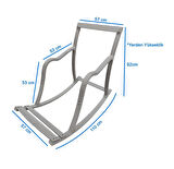 Reyo Paşa Ahşap Sallanan Sandalye Fermuarlı Kılıf, Boyun Yastıklı Dinlenme Koltuğu Yeşil