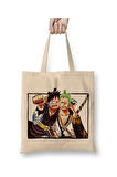 Luffy One Piece Zoro And Luffy Bez Çanta Uzun Saplı Alışveriş Çantası Plaj Çantası