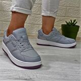 Kinetix Enner Pu Gri-Beyaz-Gülkurusu Fuspetli  Sneaker Spor Ayakkabı