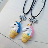 Sevimli Unicorn Silgi 3 Adet Best Friend Kolye