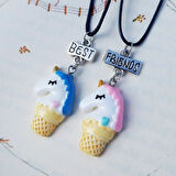 Sevimli Unicorn Silgi 3 Adet Best Friend Kolye