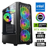 Xaser Xsr958 i5 14400F 32GB DDR5 Ram 512GB M.2 NVMe SSD 8GB RTX4060 Masaüstü Oyuncu Bilgisayarı