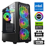 Xaser Xsr947 i5 14400F 16GB DDR5 Ram 1TB M.2 NVMe SSD 12GB RTX3060 Masaüstü Oyuncu Bilgisayarı