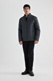 DeFacto Su İtici Slim Fit Suni Deri Mont Dar Kesim Dik Yaka Fermuarlı Cepli B3568AX24SPAR231