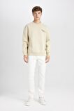 Boxy Fit Bisiklet Yaka Sırt Baskılı Sweatshirt