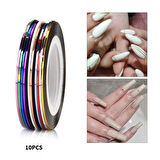 Nail Art Tırnak Süsleme Seti - Renkli Taşlar, Çizgi Bant, Törpü ve Nail Art Aksesuarları