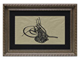 HÜSN-İ HAT TUĞRA TABLO “Sultan Mehmed Vahideddin’in Tuğrası” 64 x 46 cm 