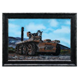 e38 EL İŞÇİLİĞİ CAM BOYAMA TABLO KAPGAN 70x50 cm - 5996