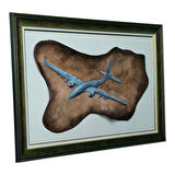 e38 EL İŞÇİLİĞİ KUMAŞ BOYAMA TABLO AKINCI İHA 92x62 cm - 6002