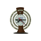 e38 EL İŞÇİLİĞİ KAYSERİ ŞAHRUK KÖPRÜSÜ AHŞAP TAKVİMLİ MASA SAATİ 25x20 cm- 6010