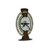e38 EL İŞÇİLİĞİ KAYSERİ ŞAHRUK KÖPRÜSÜ AHŞAP TAKVİMLİ MASA SAATİ 25x20 cm- 6010