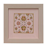 e38 EL İŞÇİLİĞİ ŞİKAF RENKLİ HALKAR TEZHİP TABLO 25 x 25 cm - 6037
