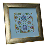 e38 EL İŞÇİLİĞİ ŞİKAF RENKLİ HALKAR TEZHİP TABLO 25 x 25 cm - 6040