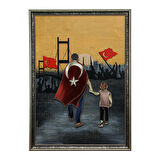 e38 EL İŞÇİLİĞİ BABA VE KIZI FİLOGRAFİ TABLO 107 x 77 cm - 6085