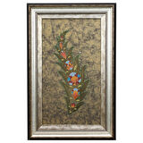 e38 EL İŞÇİLİĞİ ZERENDUD YAPRAK SULUBOYA TABLO 43x66 cm - 6206