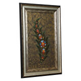 e38 EL İŞÇİLİĞİ ZERENDUD YAPRAK SULUBOYA TABLO 43x66 cm - 6206