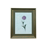 e38 EL İŞÇİLİĞİ YONCA YAPRAĞI EBRU TABLO 50x43  cm - 6231